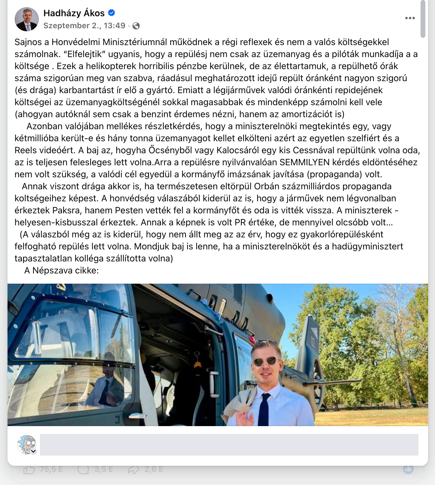 A bejegyzés képernyőképe